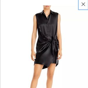 NWT Aqua Satin Sleevesless Shirt Dress